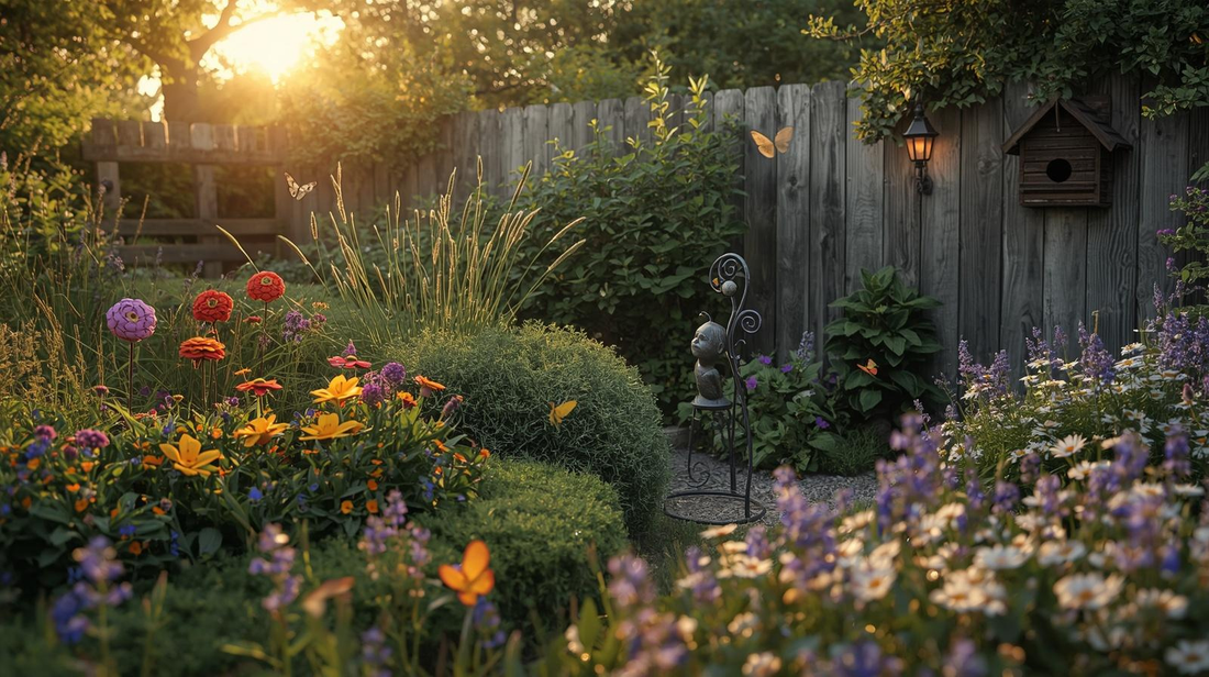 Sommer-Gartendeko 2026 — stimmungsvolle Beleuchtung, Figuren und Vogelhäuser für Pergola und Garten