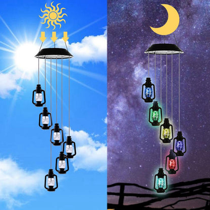 Solar Windspiel Laterne LED – Farbwechselnde Gartendeko solarbetrieben kabellos