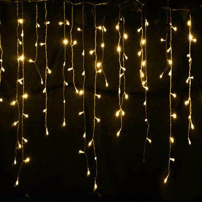 LED Eiszapfen Lichterkette warmweiss aussen mit Sterneneffekt für Garten und Pergola