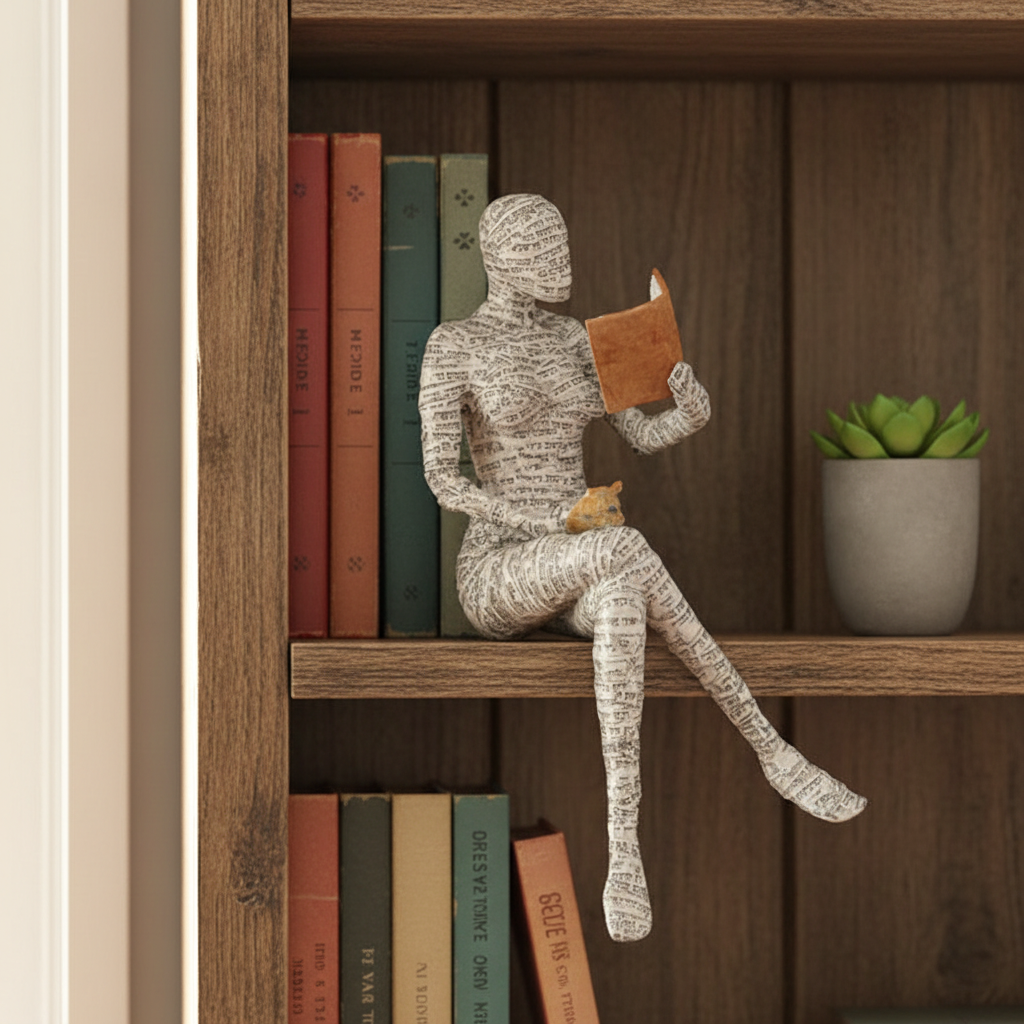 Ein handgefertigter Look der Lesende Frau Skulptur, die in verschiedenen Positionen erhältlich ist - ideal als Geschenk.