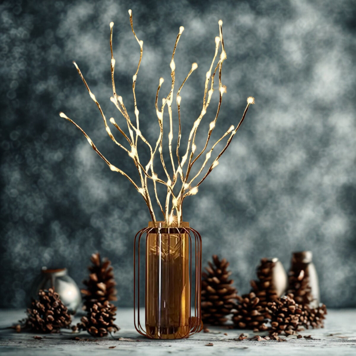 LED Zweige mit 50 Lichtern - hochflexible Raumdekoration, die jedem Raum Ruhe und Gemütlichkeit verleiht