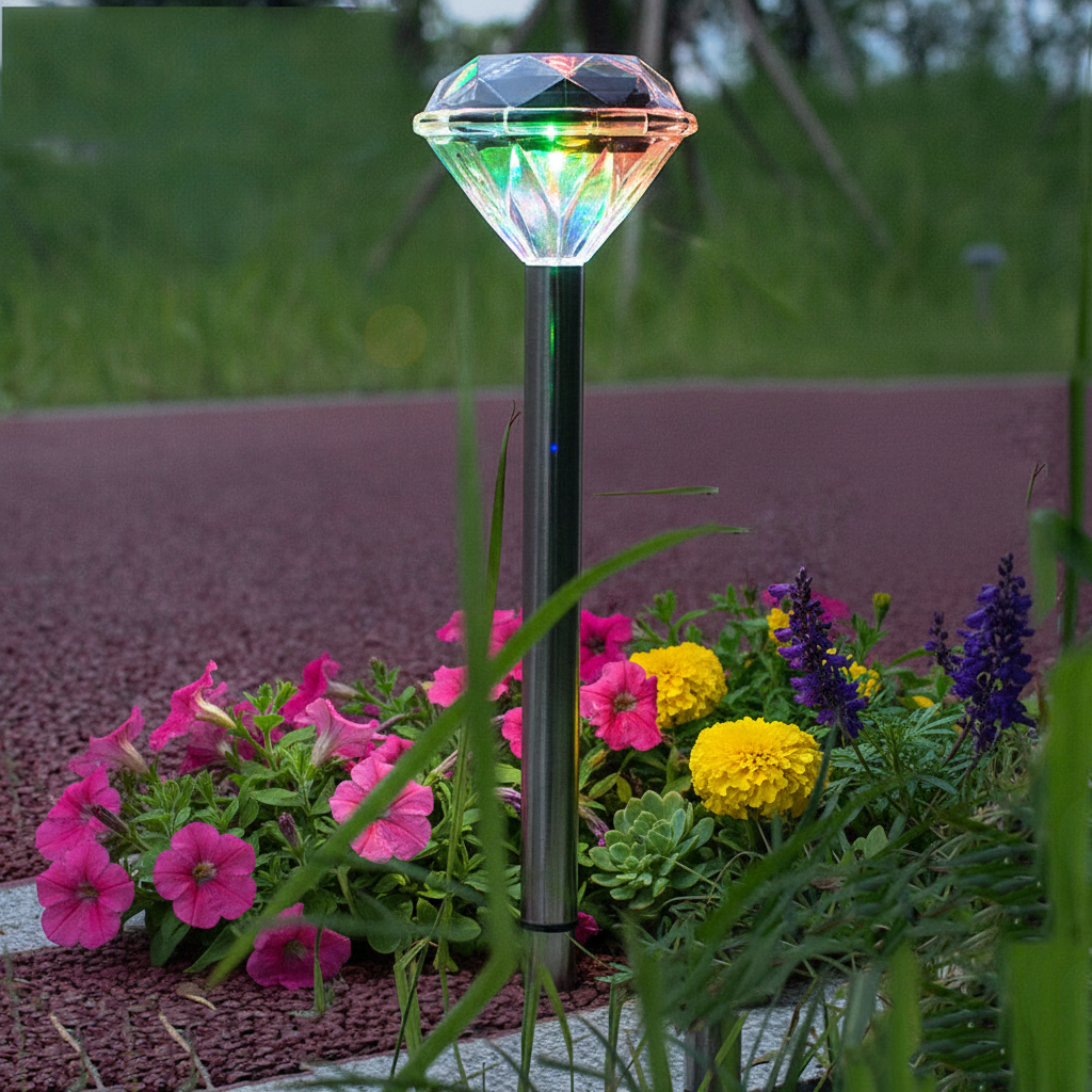 Solar Gartenleuchte Diamant Bunt mit Farbwechsel-LED für Outdoor