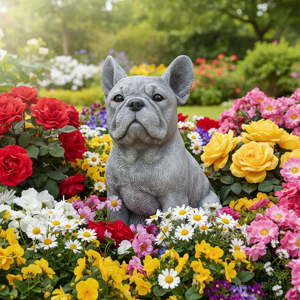 Hundefigur Gartendeko aus Harz - Hund Statue Figur