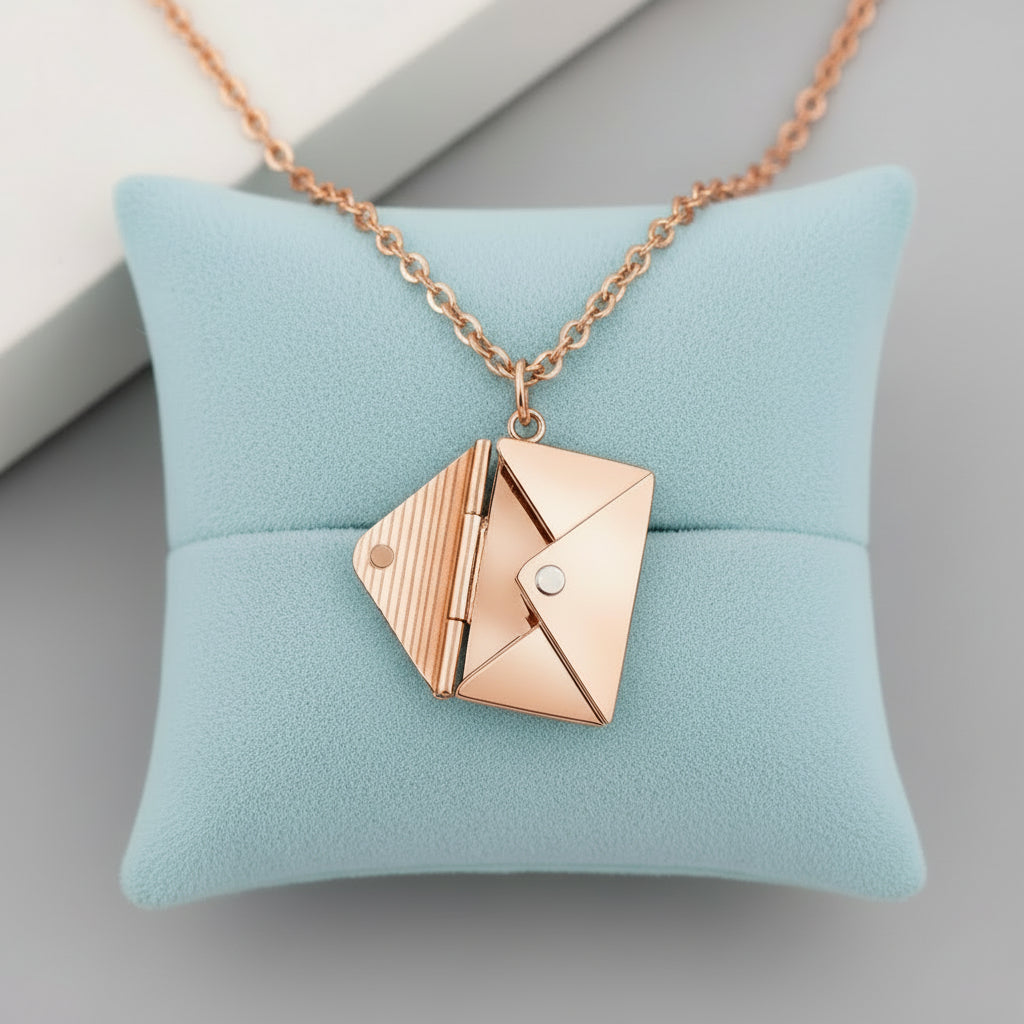 Liebesbrief Halskette mit Umschlag-Anhänger, elegantes Geschenk mit Bedeutung für besondere Menschen, briefumschlag halskette geschenk.