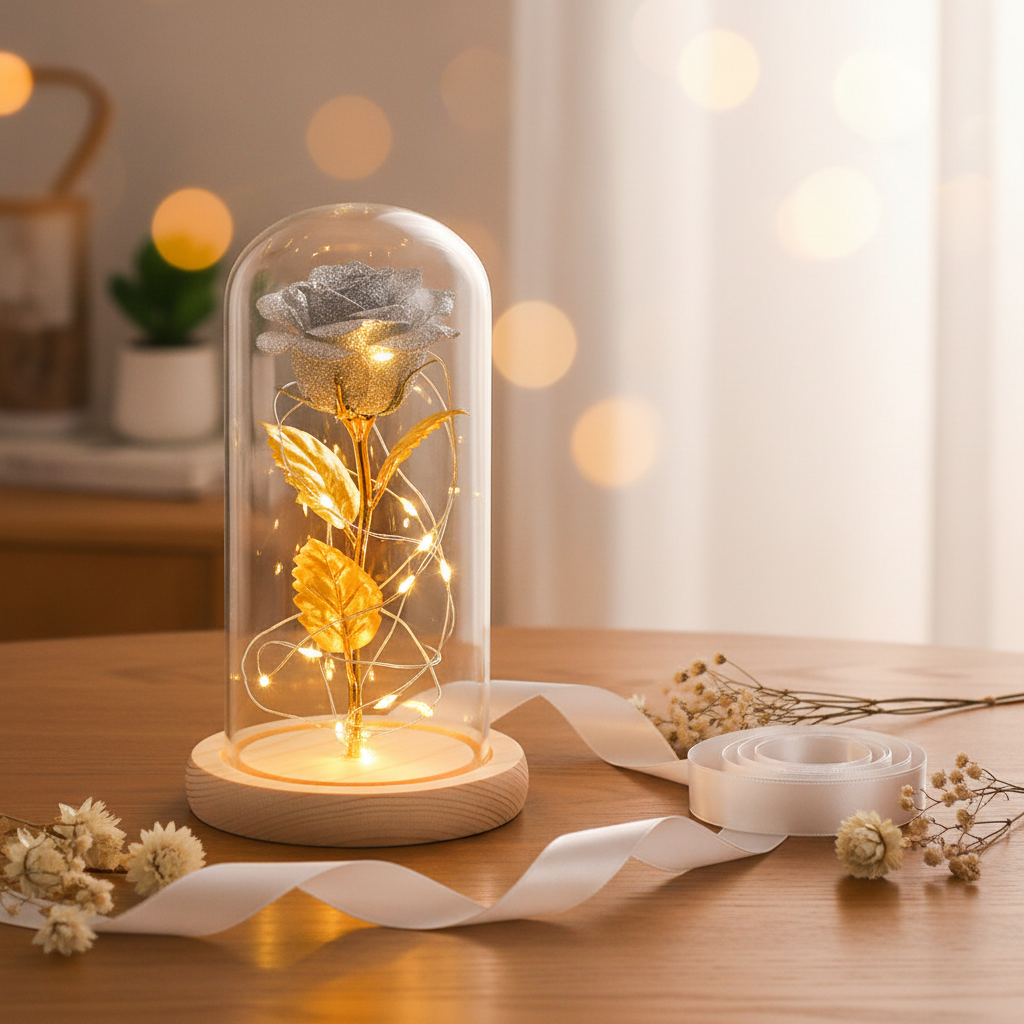 Konservierte Rose im Glas – kein Verwelken, keine Pflege, dauerhaft schön