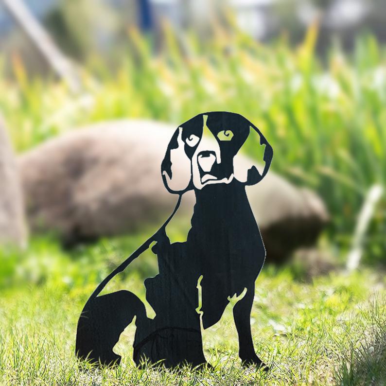 Hund Gartenstecker Metall Cocker Spaniel Silhouette Gartendeko