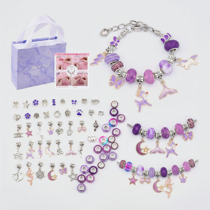 Charm-Armband Set zum Selbstgestalten für Mädchen in stilvollen Farbkombinationen, perfekte Geschenkideen für jeden Anlass.