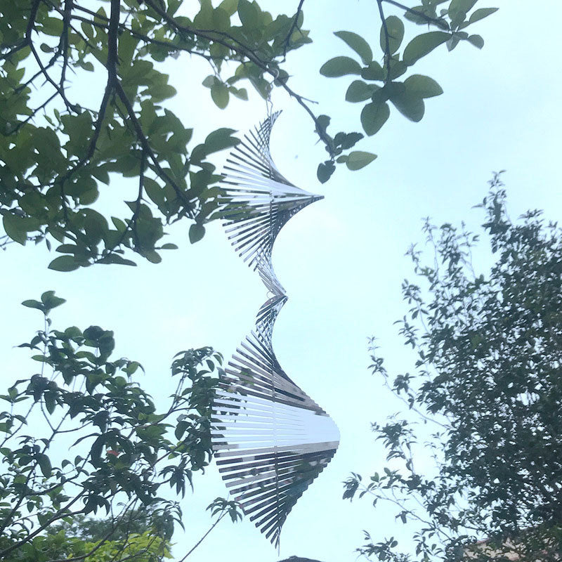 Windspiel hängend silber – Rotierendes Metall Windrad am Baum im Garten