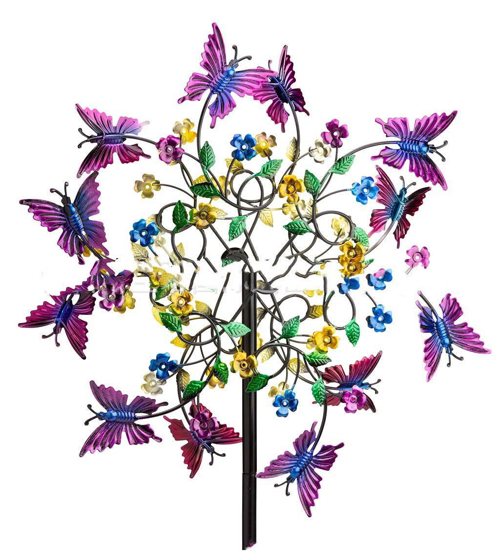 Schmetterling Windrad Gartendeko – Metall Windspinner im Blumenbeet