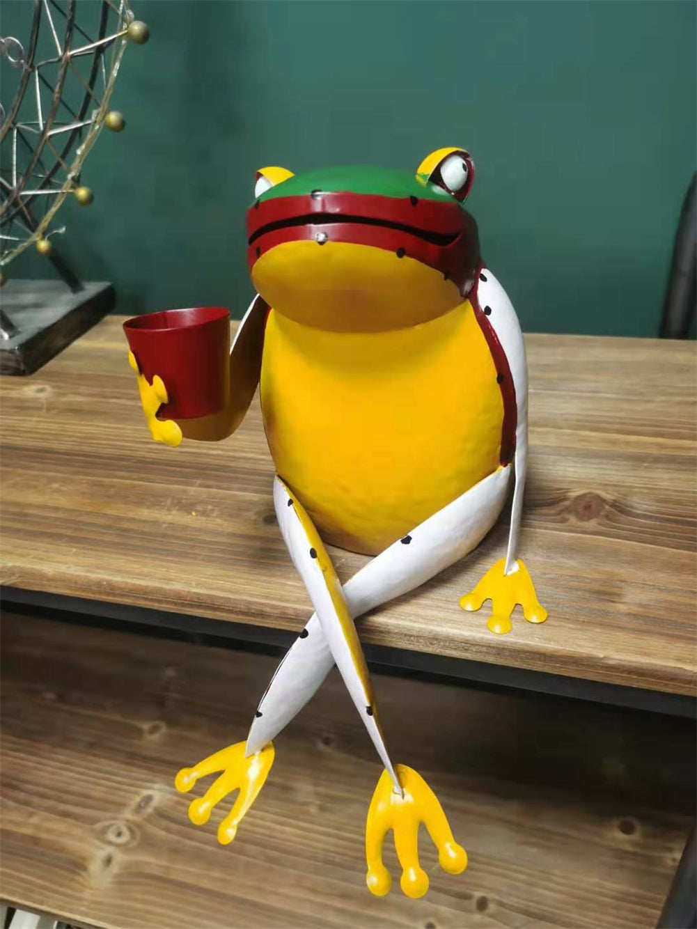 Frosch Gartenfigur als Geschenk – Froschfamilie Metall von lumoraX, versandkostenfrei