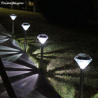 Solar Gartenleuchte Diamant Bunt LED Wegleuchte mit Farbwechsel