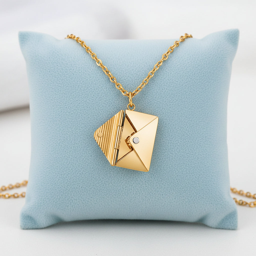 Edel designte Liebesbrief Halskette mit Umschlag-Anhänger, perfekte Geschenkidee für Mama oder Freundin, briefumschlag halskette geschenk.