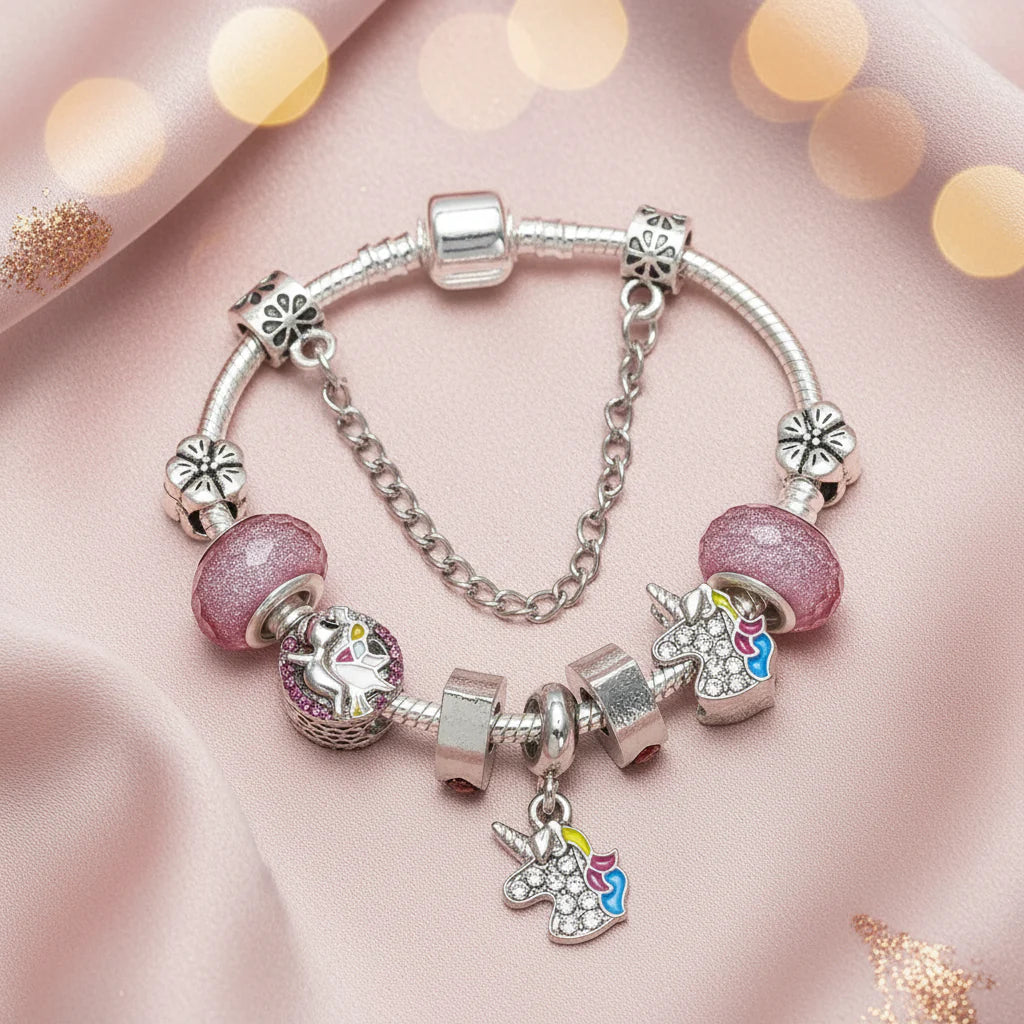 Charm Armband Einhorn-Pink - lumoraX