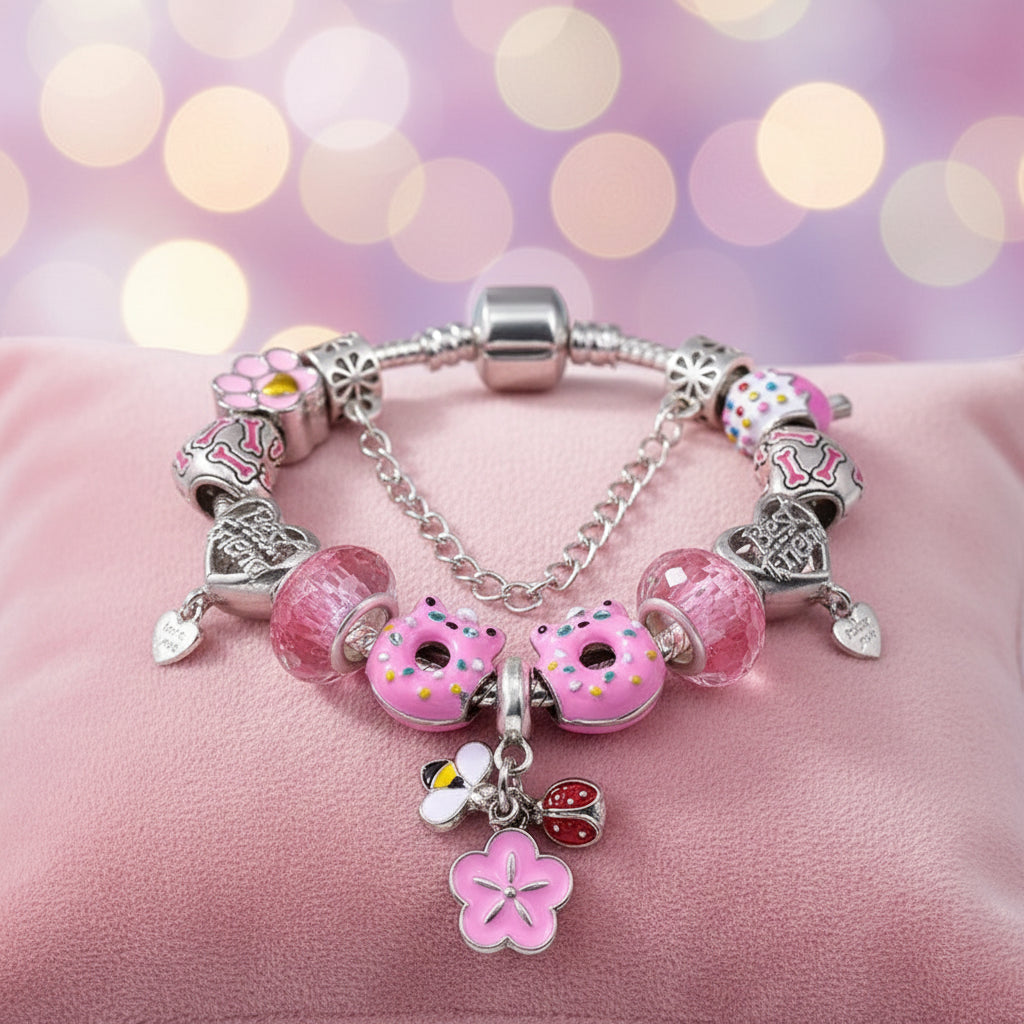 Charm Armband Mädchen & Damen – Beads Schmuck Geschenk aus hochwertiger Zinklegierung, hypoallergen.