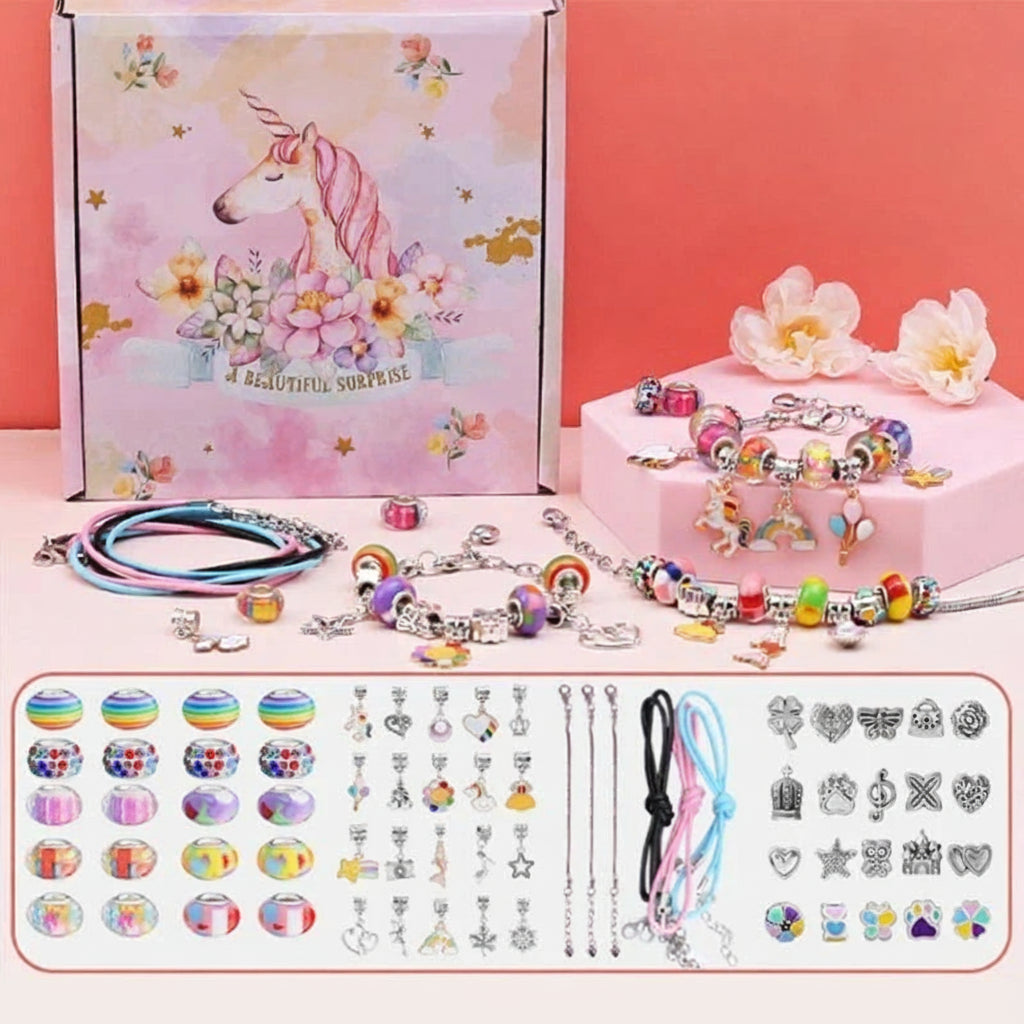 DIY Buntes Charm Armband Set – Schmuckbox für Mädchen, fördert die Kreativität und den individuellen Stil von Teenagern.