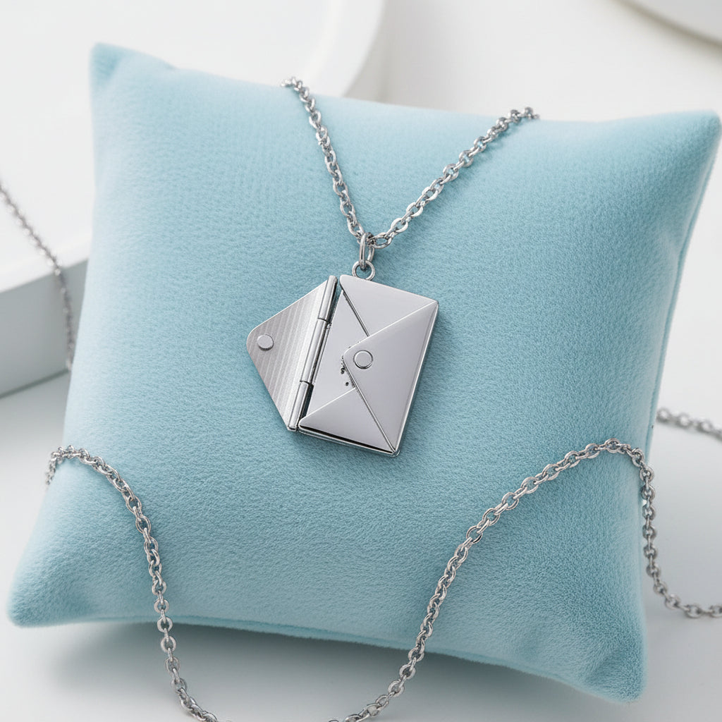 Liebesbrief Halskette mit Umschlag-Anhänger in Roségold, einzigartiges Geschenk für jeden Anlass, briefumschlag halskette geschenk.