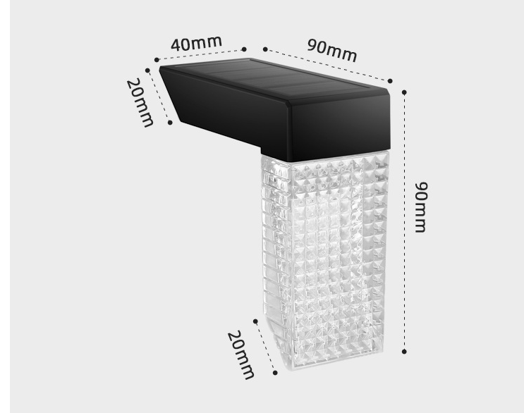 Solar Wandleuchte Aussen warm-weiss mit RGB-Modus für Treppen und Zaunpfosten