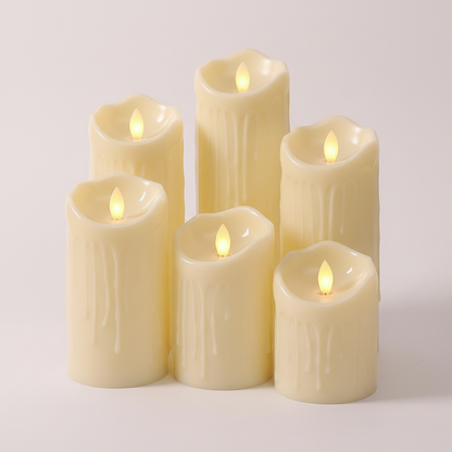 LED Kerze mit beweglicher Flamme Elfenbein - ideales Geschenk für festliche Anlässe und Feiertage.