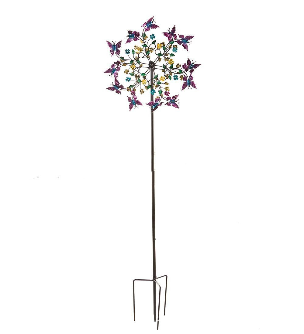Schmetterling Windspiel Metall – Gartenstecker mit rotierendem Schmetterling